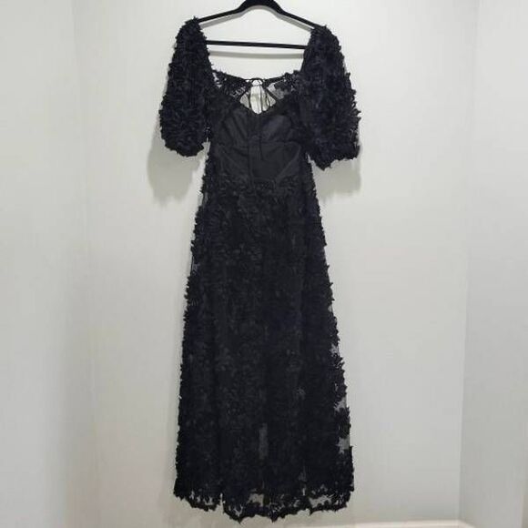 For Love and Lemons Astrid Festival Maxi Dress Black NWT- Size Medium - Picture 7 of 13